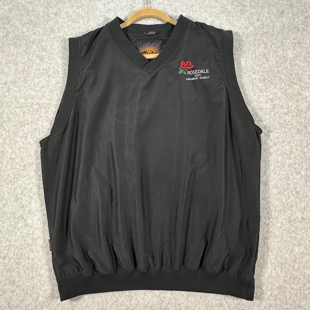 Sun Mountain Mens Large Black Golf Vest Rosedale 2001 Member Guest Windbreaker